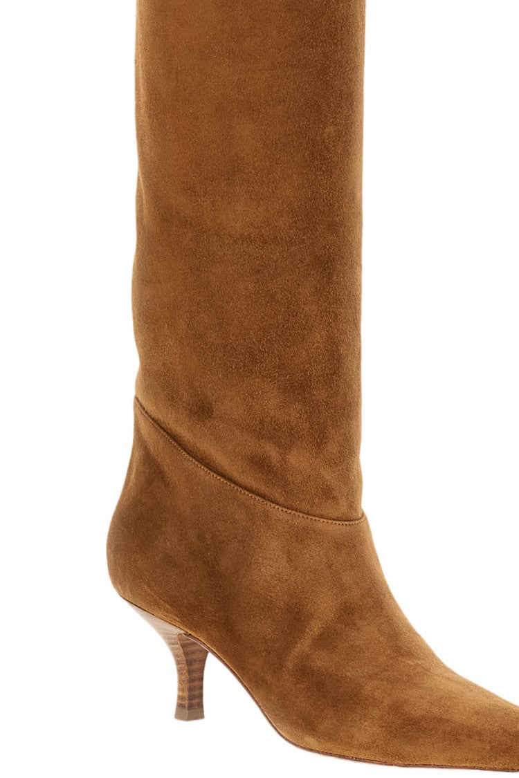 Paris Texas Cognac Rose Suede Knee-High Boots