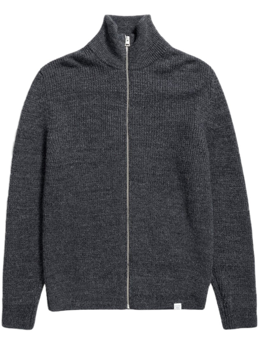 Norse Projects Hagen Wool-Cotton Ribbed Full-Zip Jacket