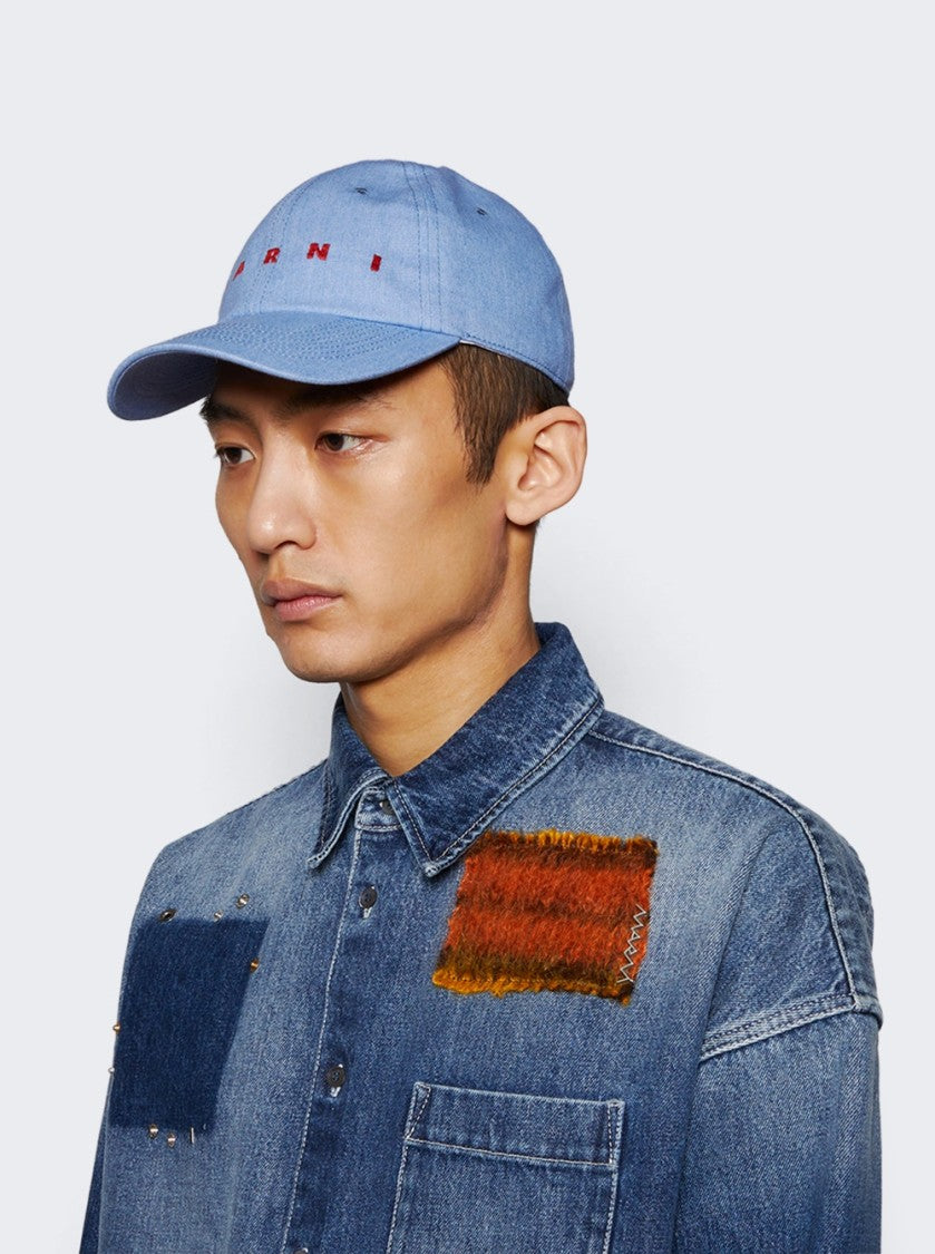 Marni Logo Cap Iris Blue