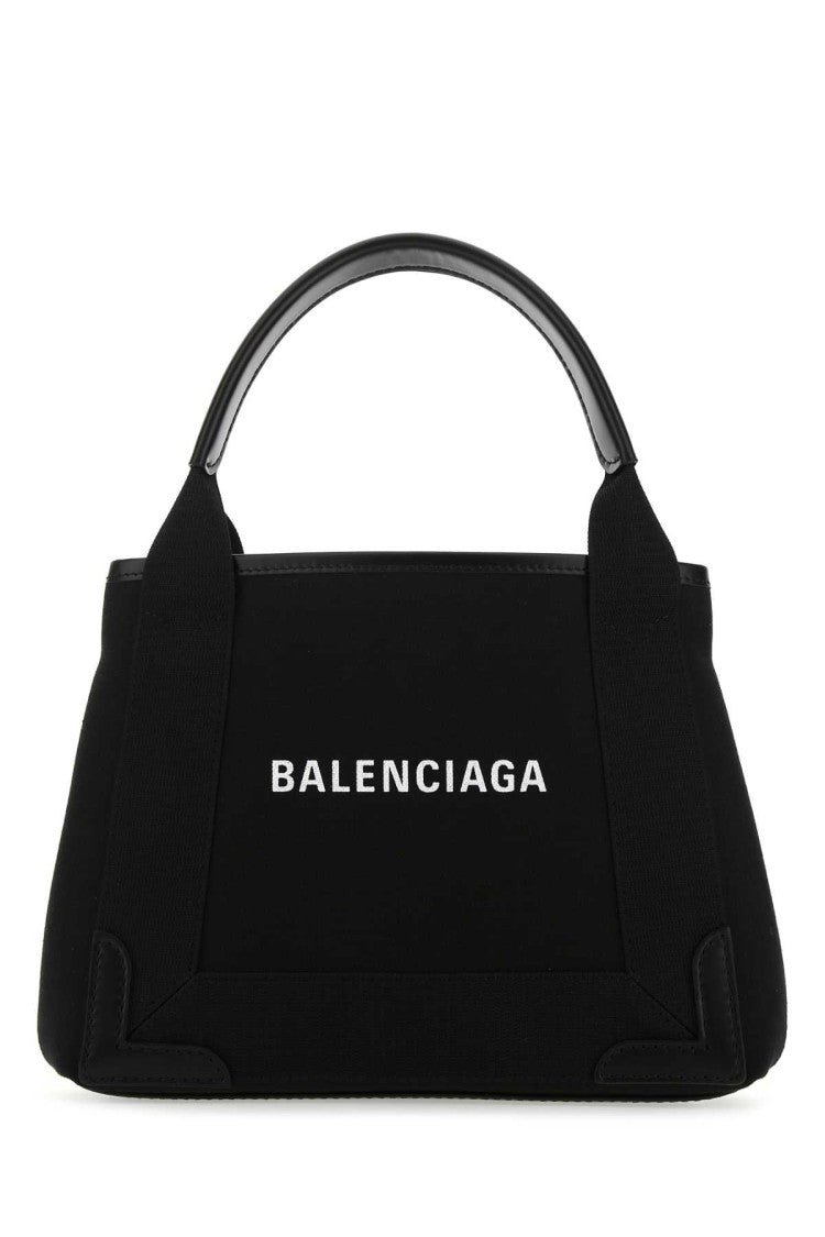 Balenciaga Black Canvas Cabas Navy Xs Handbag