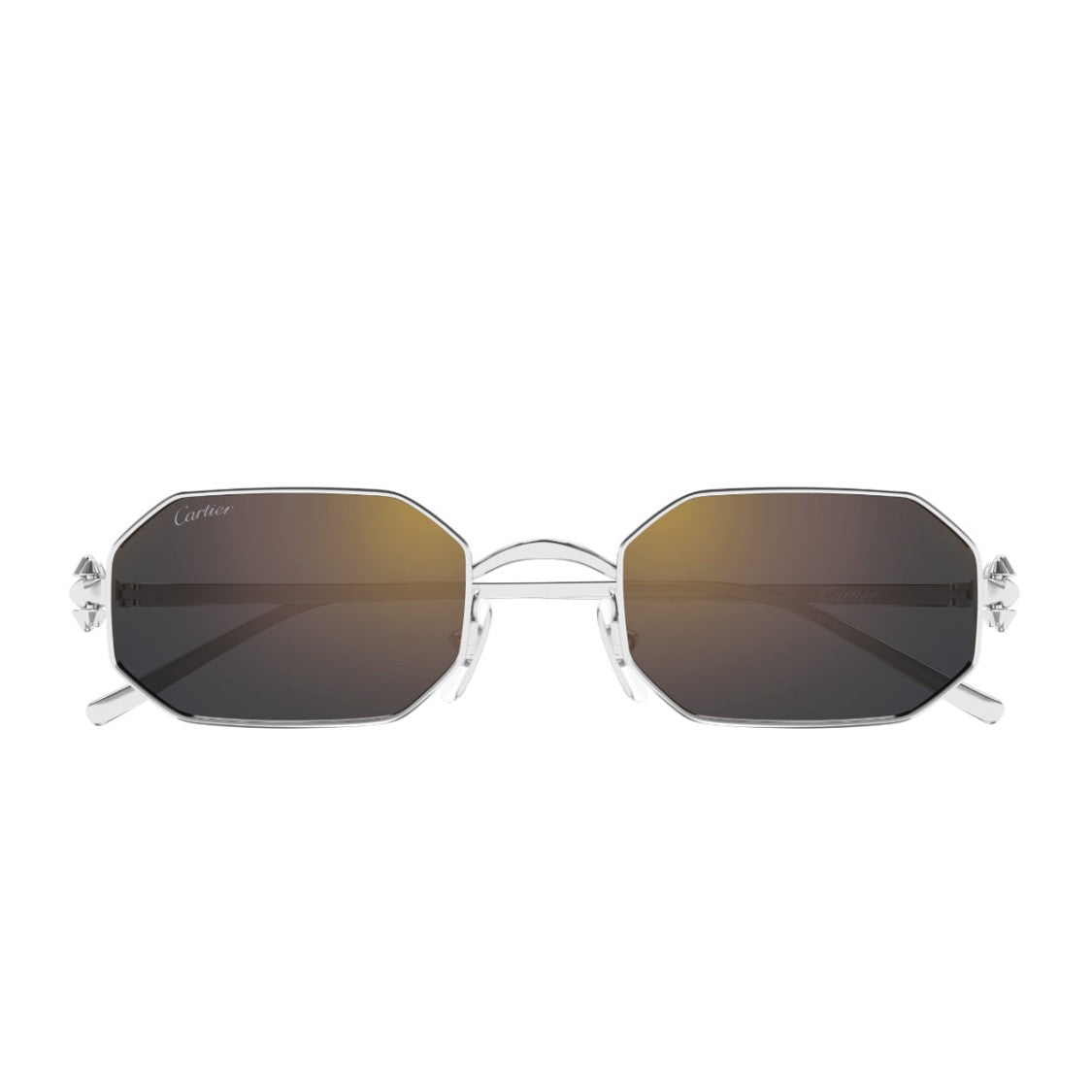 Cartier Octagonal Metal Frame Sunglasses With Grey Gradient Lenses