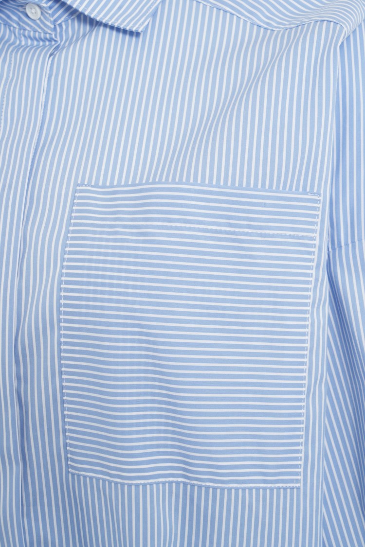 Himon's Striped Blouse With Traditional Collar