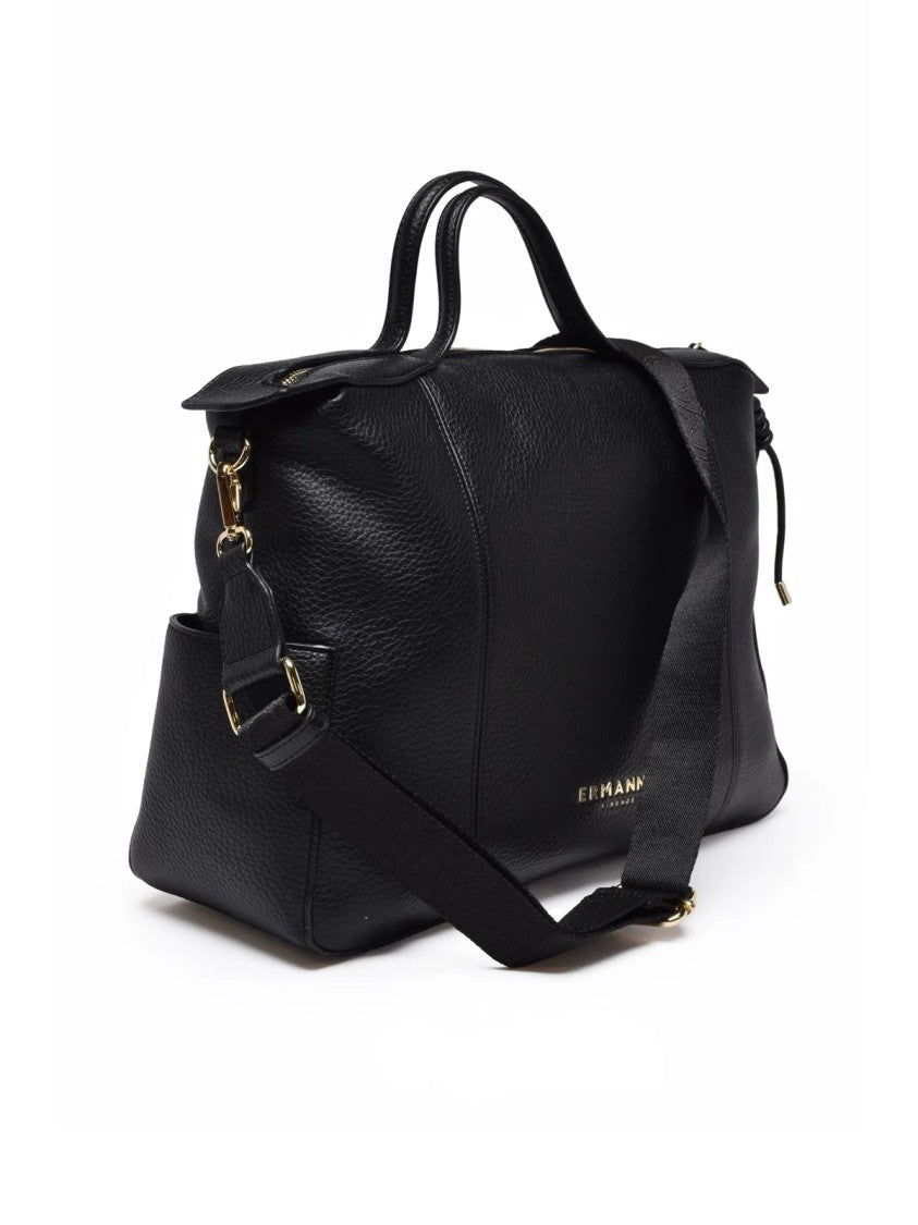 Ermanno Firenze Black Polyurethane Violeta Handbag