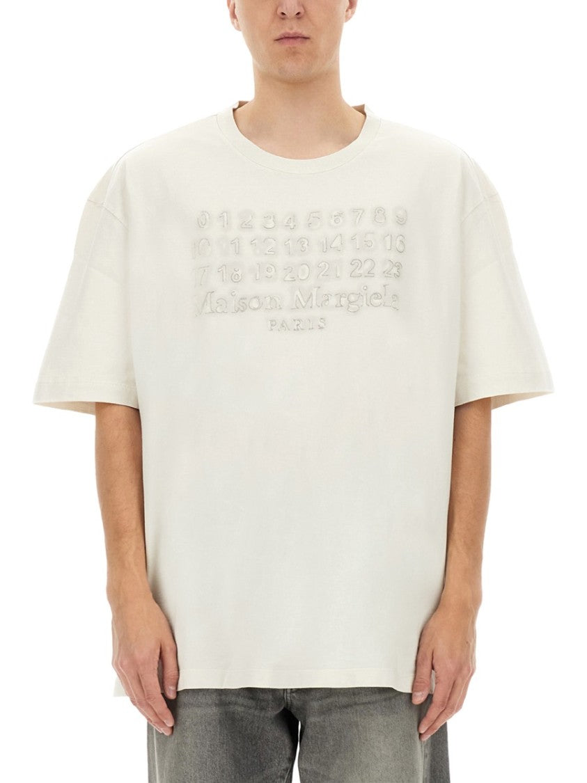 Maison Margiela Oversized T-Shirt With Embossed Logo Design