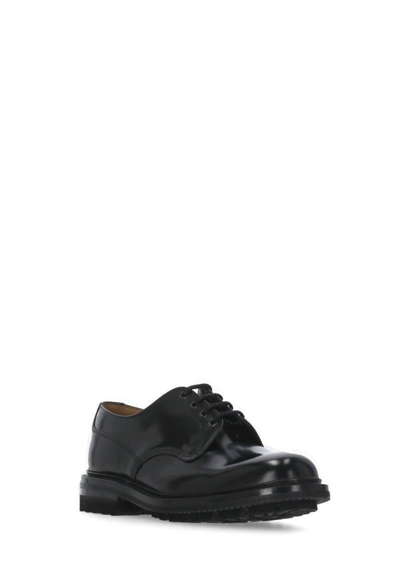 Church's Polished Black Leather Lace-Up Shoes