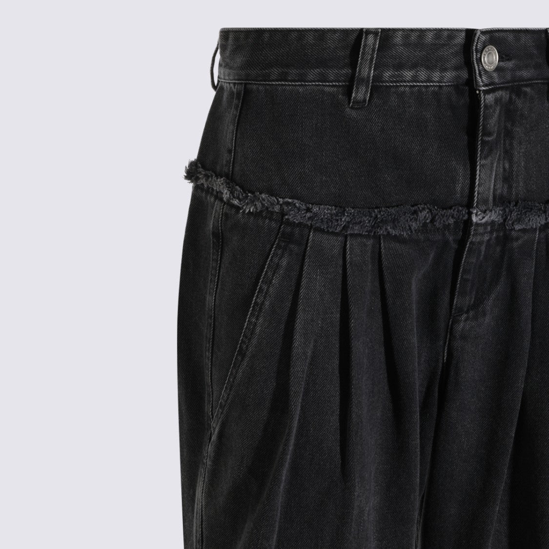 Isabel Marant Étoile High-Waisted Jeans With Frayed Trim And Pleated Detail