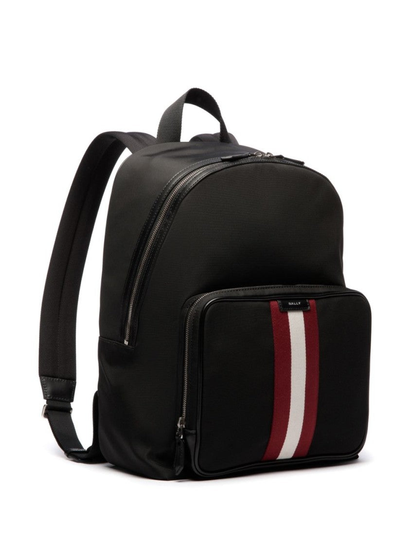 Bally Black Code Back Nylon Fabric Backpack