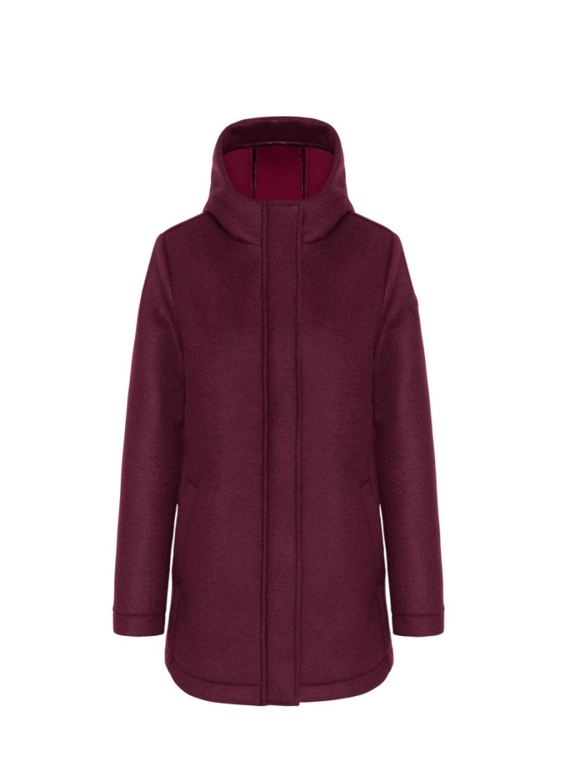 Colmar Originals Bordeaux Wool Coat With Drawstring Hood