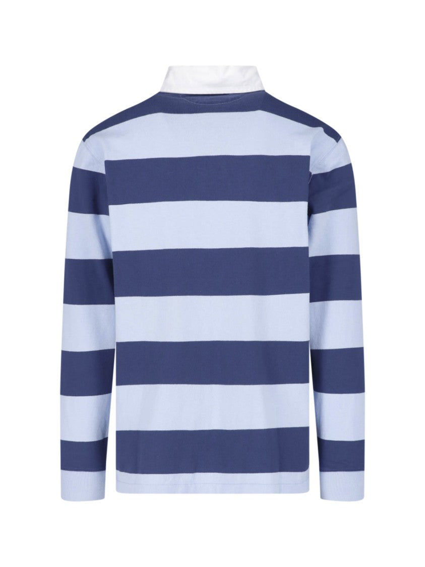Polo Ralph Lauren Blue Striped Rugby Cotton Polo Shirt