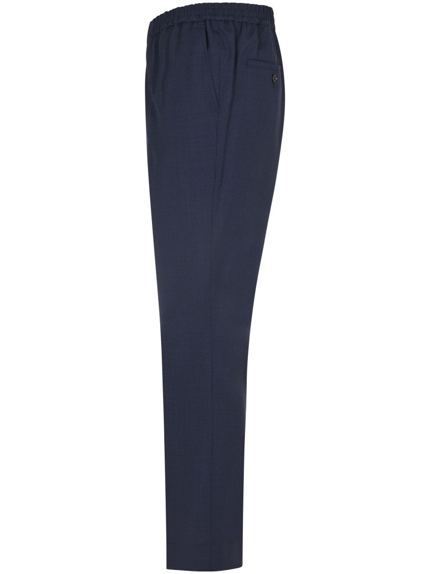 Ami Tailored Blue Trousers With Elasticated Waist