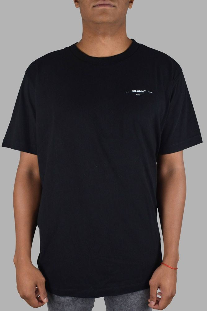 Off-White Black Crew Neck T-Shirt With Signature Logo