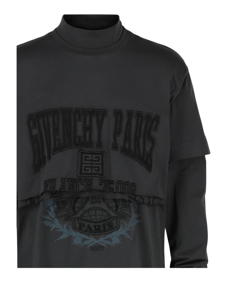 Givenchy Layered Embroidered Long Sleeve T-Shirt