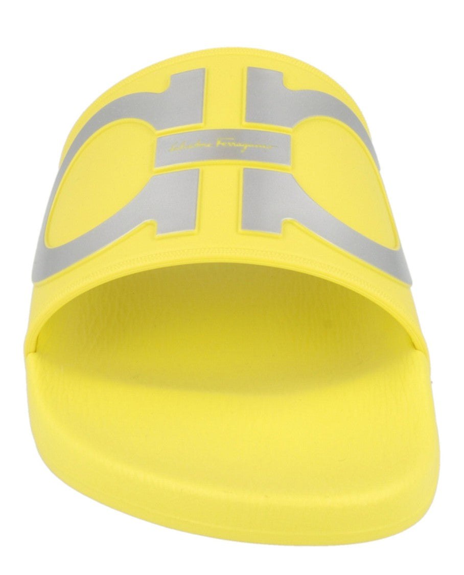 Ferragamo Groovy Dual Gancini Slides