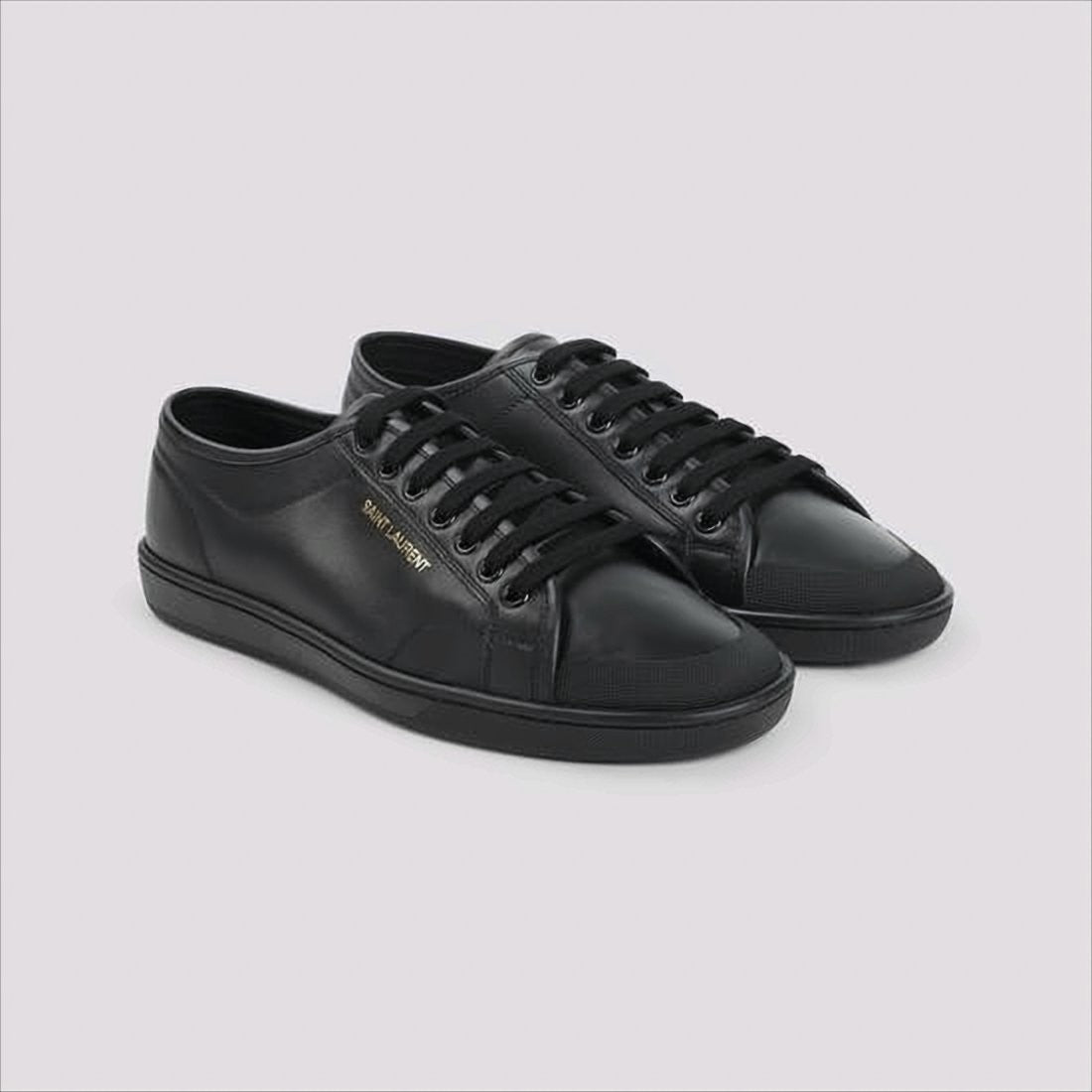 Saint Laurent Minimalist Black Calf Leather Low-Top Sneakers