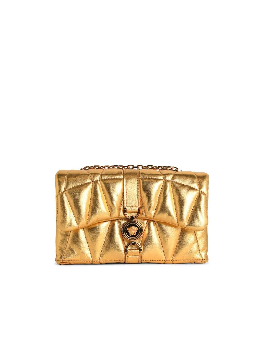 Versace 'Kleio' Mini Bag In Gold Nappa Leather