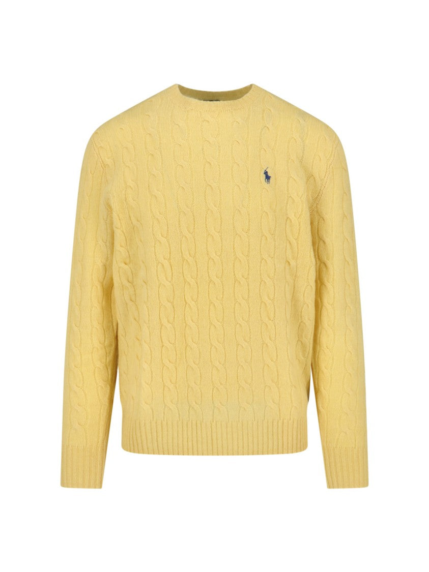 Polo Ralph Lauren Cable-Knit Logo Sweater – Yellow