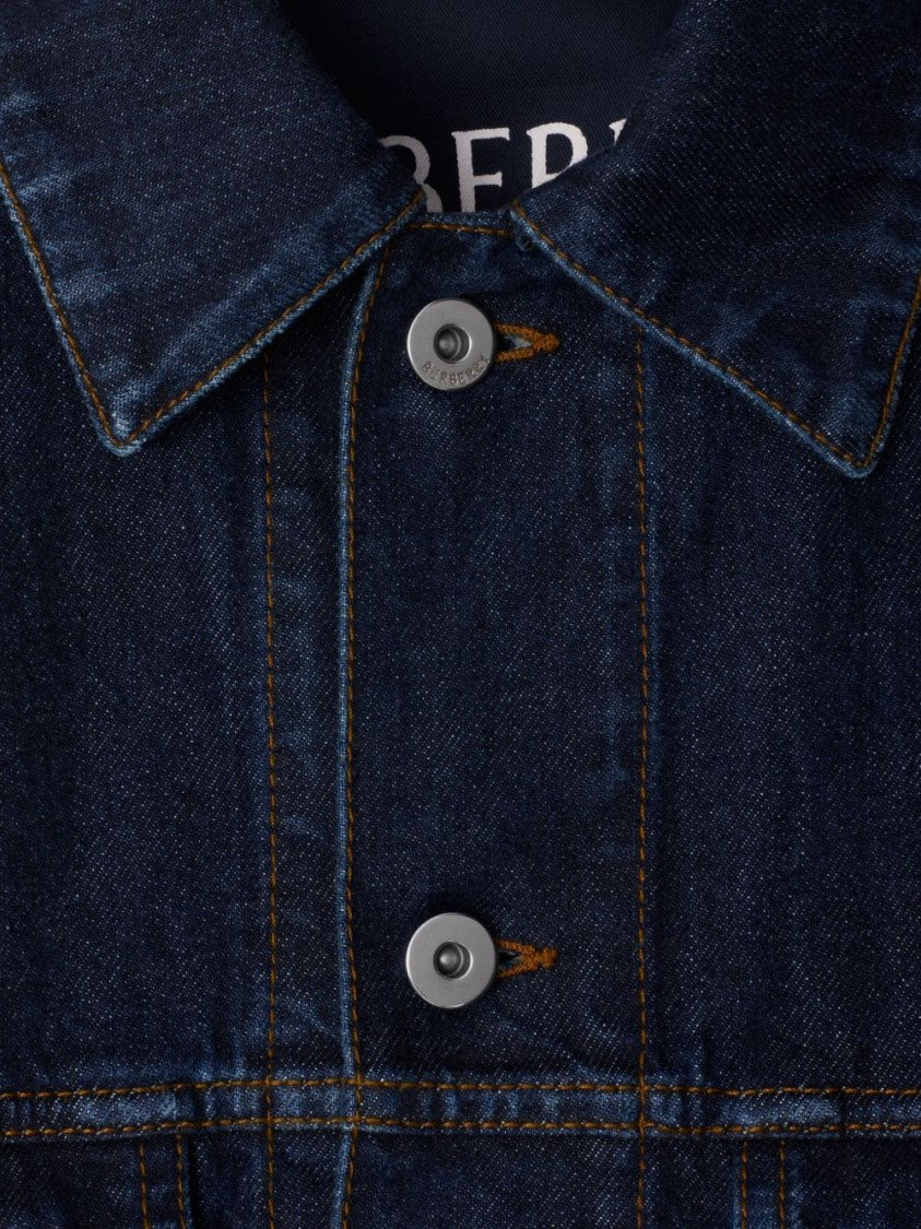 Burberry Indigo Blue Vintage-Inspired Denim Jacket With Button Fastening