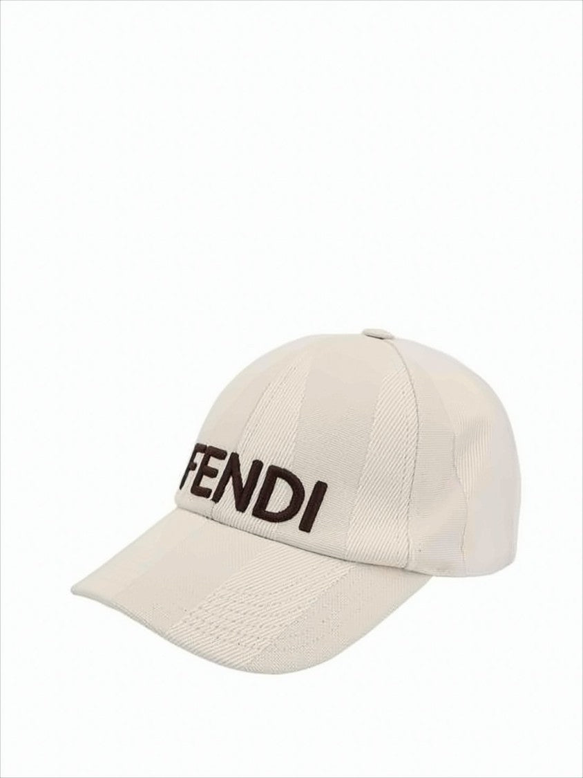 Fendi Structured Cotton Baseball Cap With Embroidered Lettering