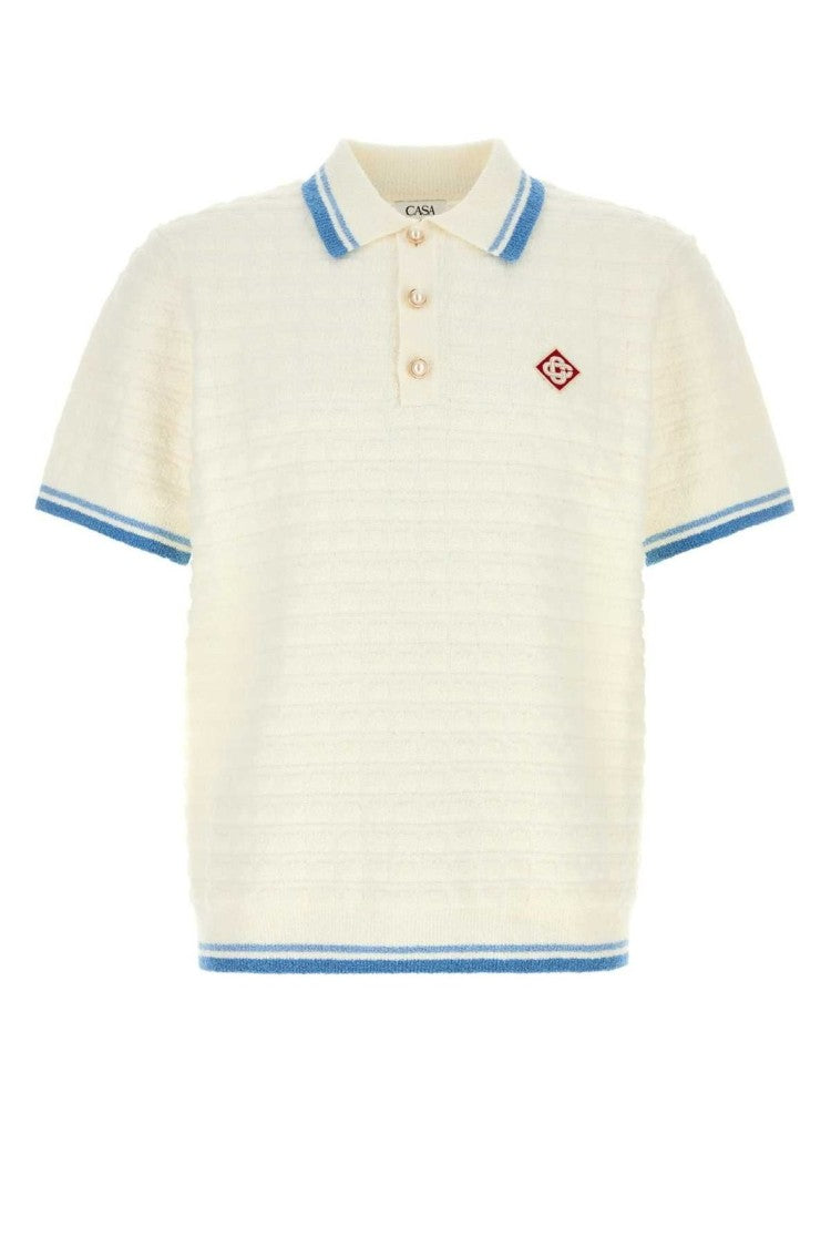 Casablanca Boucle Textured Polo Shirt With Structured Collar