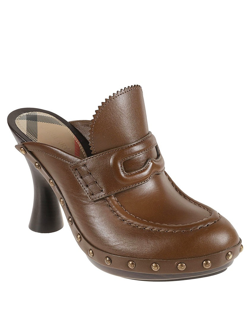 Burberry Sculpted Heel Sandals With Decorative Studs