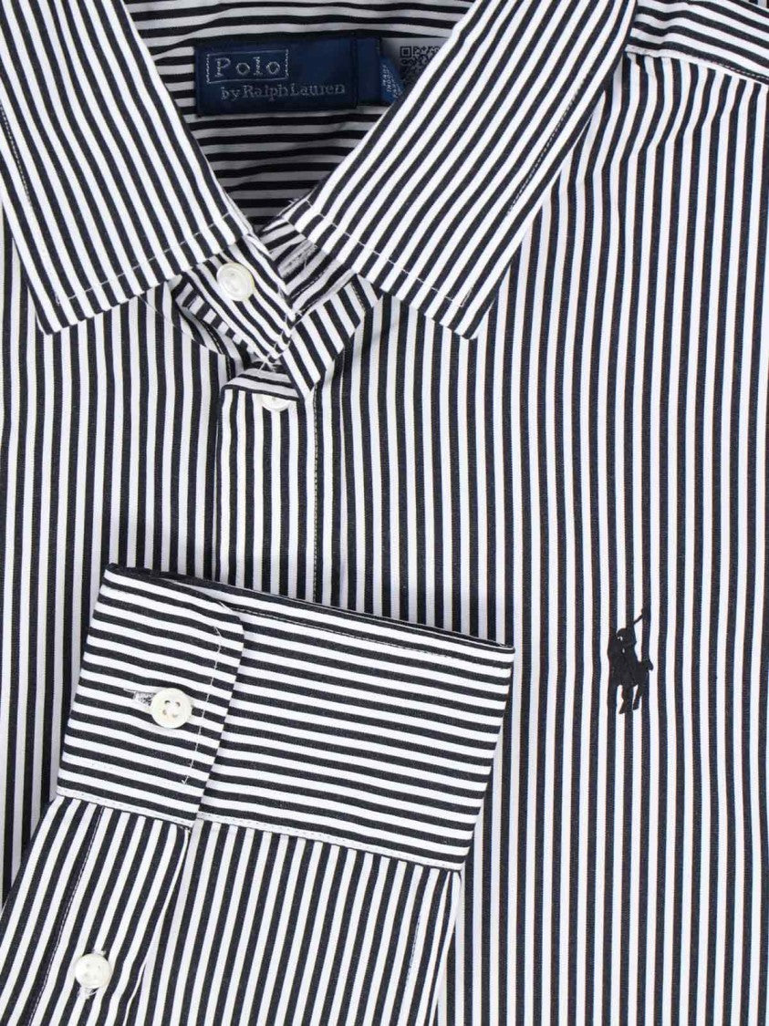 Polo Ralph Lauren Vertical Stripe Cotton Shirt With Classic Collar