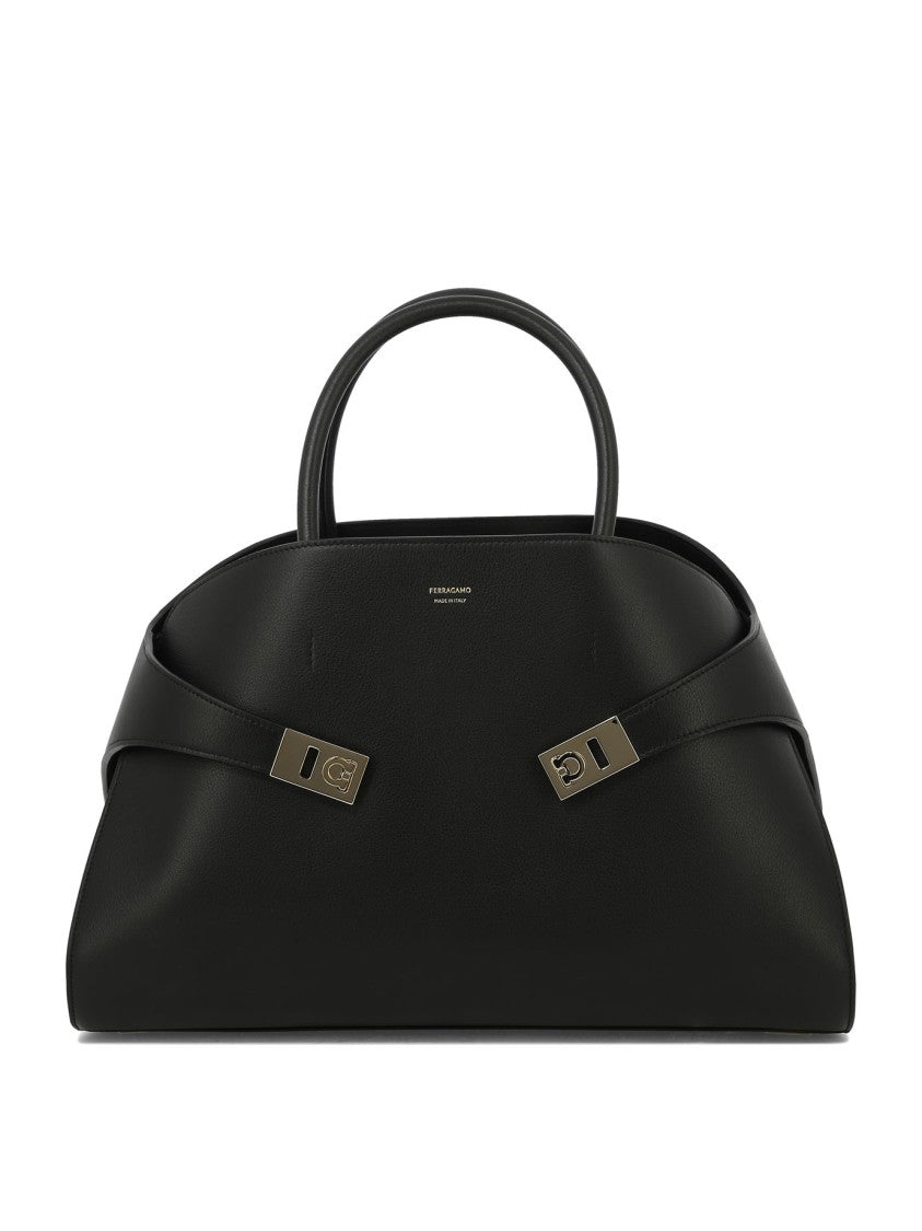 Ferragamo Structured Leather Shoulder Bag
