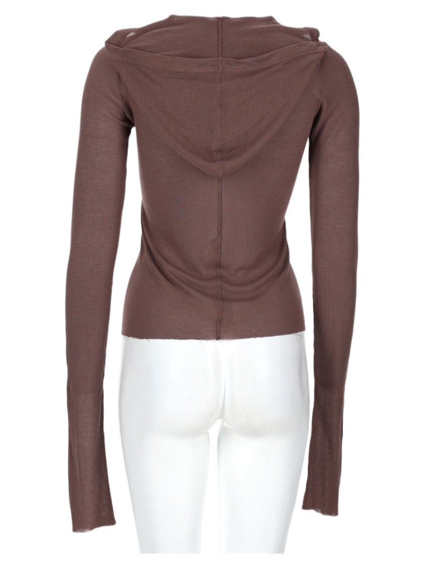 Rick Owens Fitted Long-Sleeve Ribbed Viscose-Blend Top
