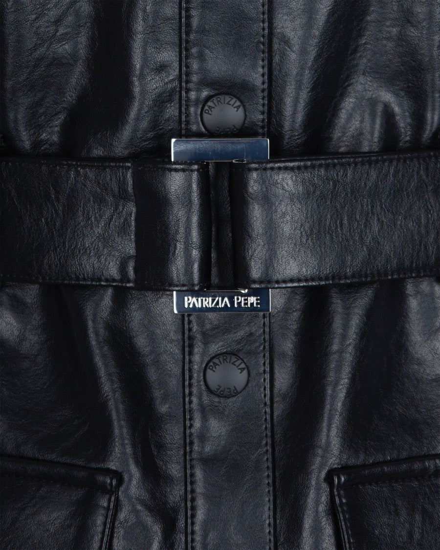 Patrizia Pepe Jacket With Black Coated Fabric Belt