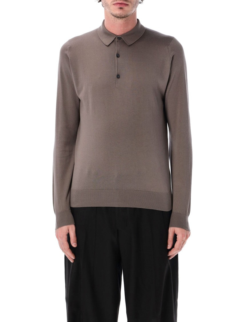 John Smedley Bradwell Fine Knit Long Sleeve Polo