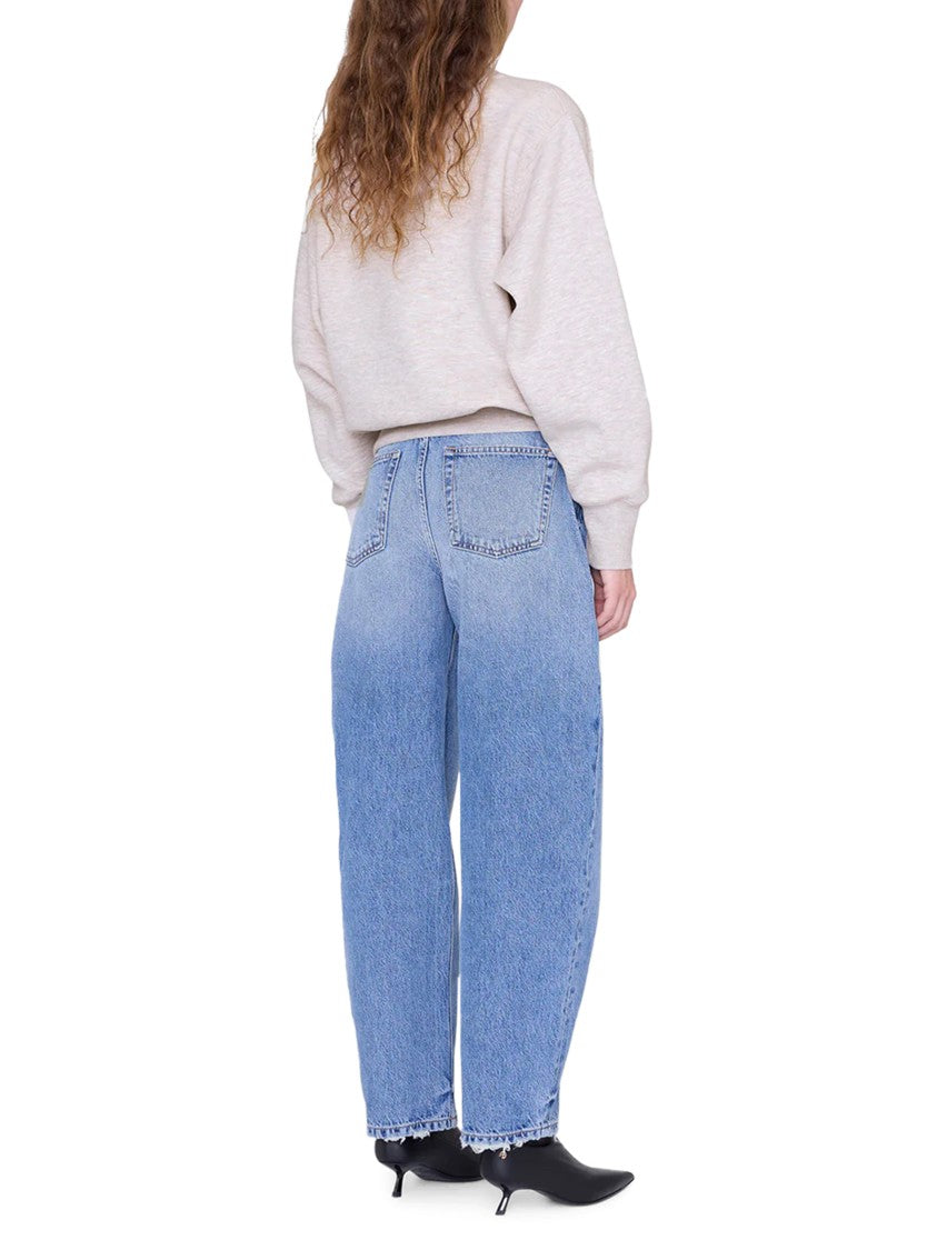 Anine Bing Relaxed Fit Shrunken Sweatshirt With Embroidered Text