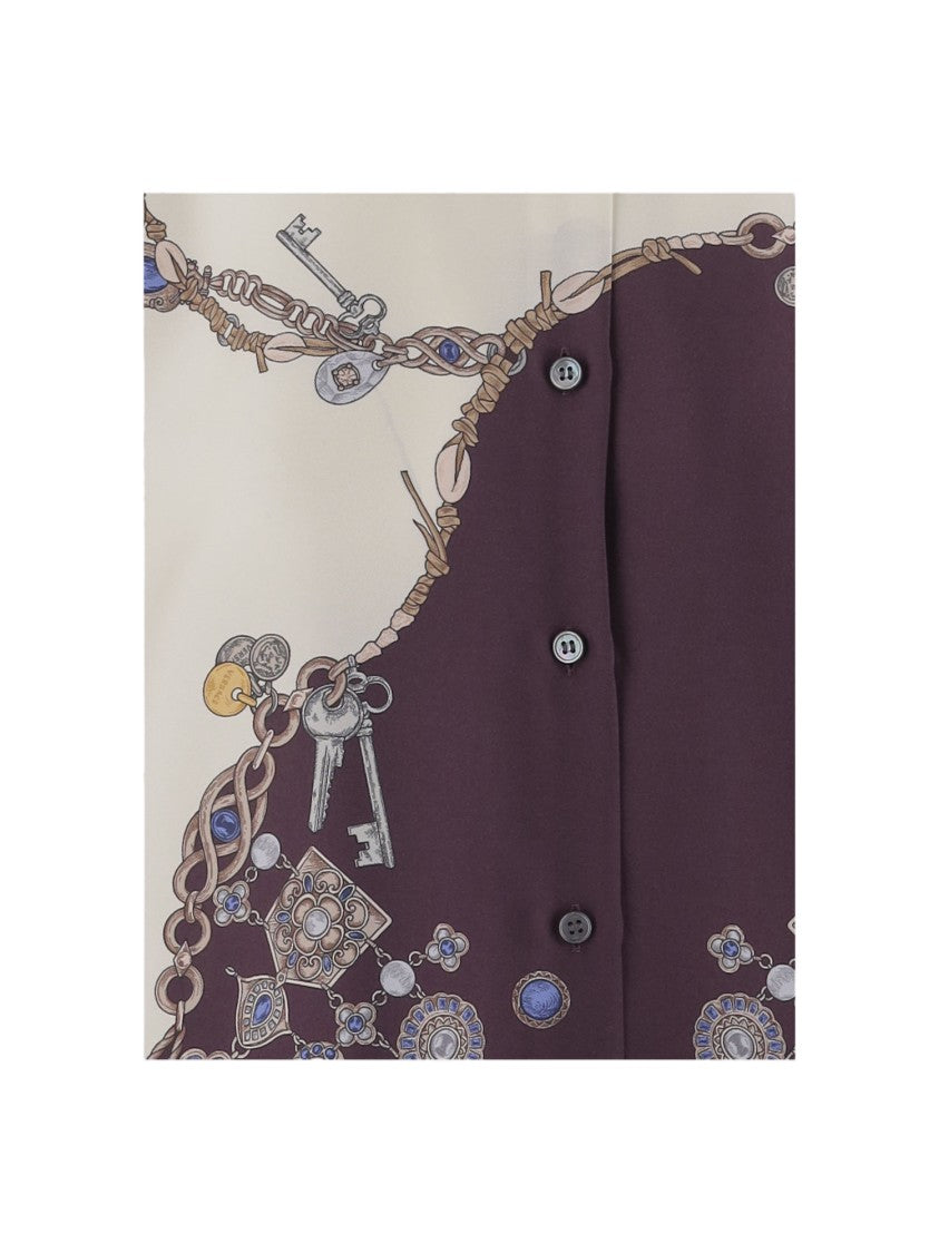 Versace Multicolor Printed Silk Shirt