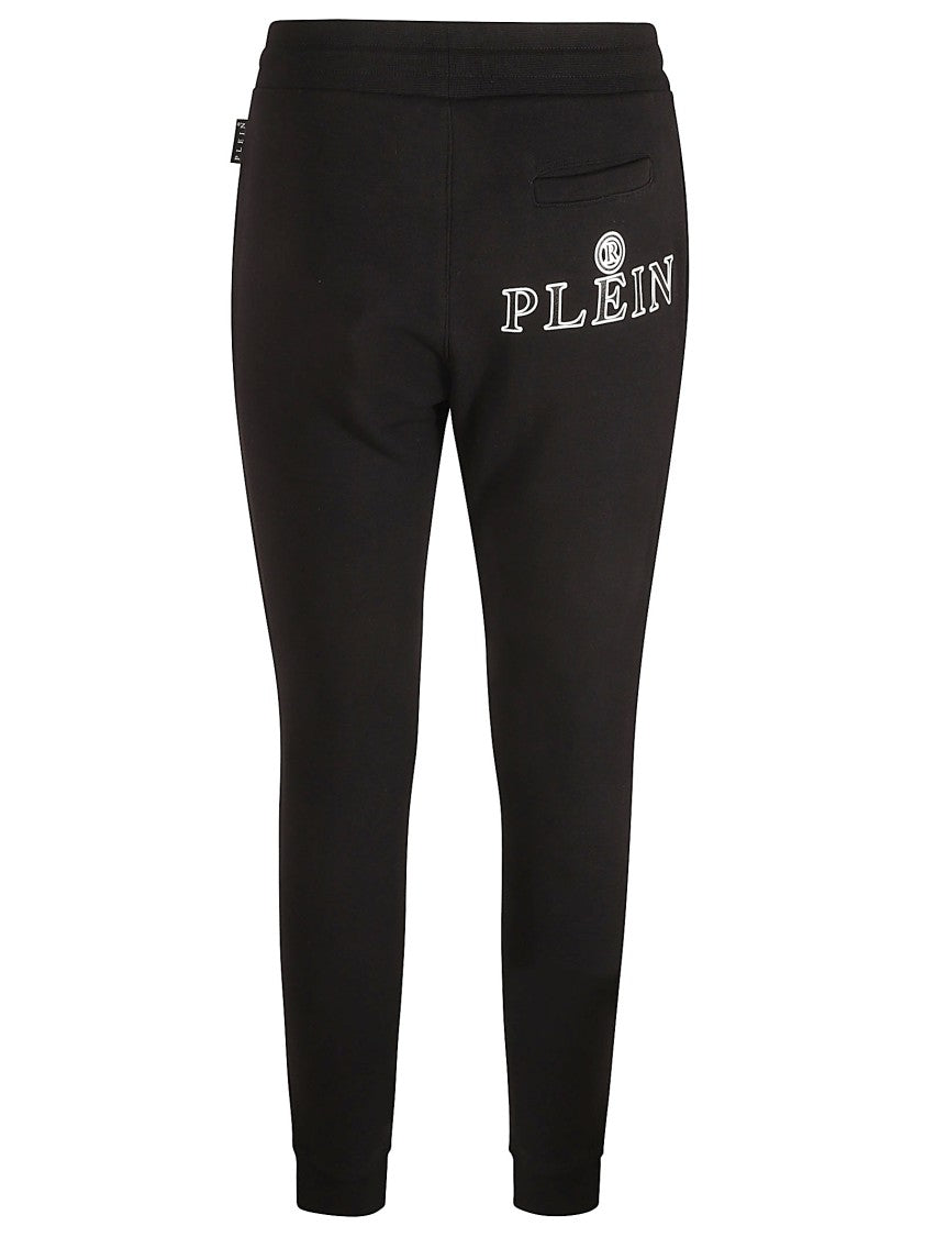 Philipp Plein Fitted Black Trousers With Elastic Waistband