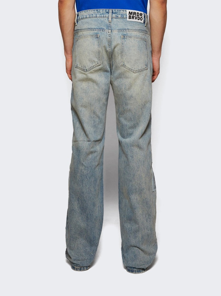 Who Decides War Scratched Denim - Blue