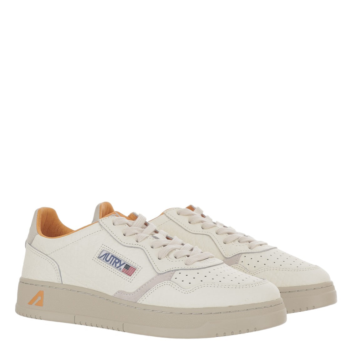 Autry Low-Top Leather Sneakers With Suede Inserts