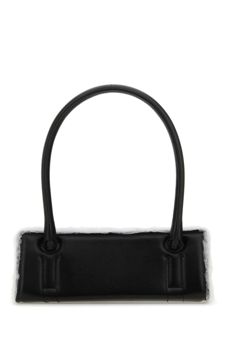 Dentro Black Leather Radar Shoulder Bag