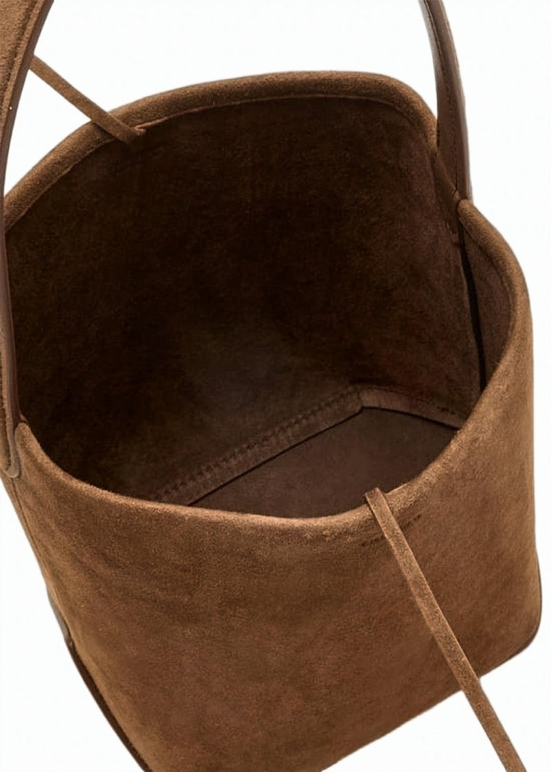 The Row Minimalist Suede Lambskin Tote Bag With Calf Leather Interior