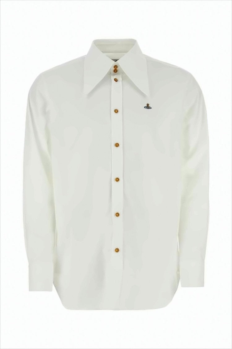 Vivienne Westwood Long-Sleeve Cotton Shirt With Brown Button Detailing