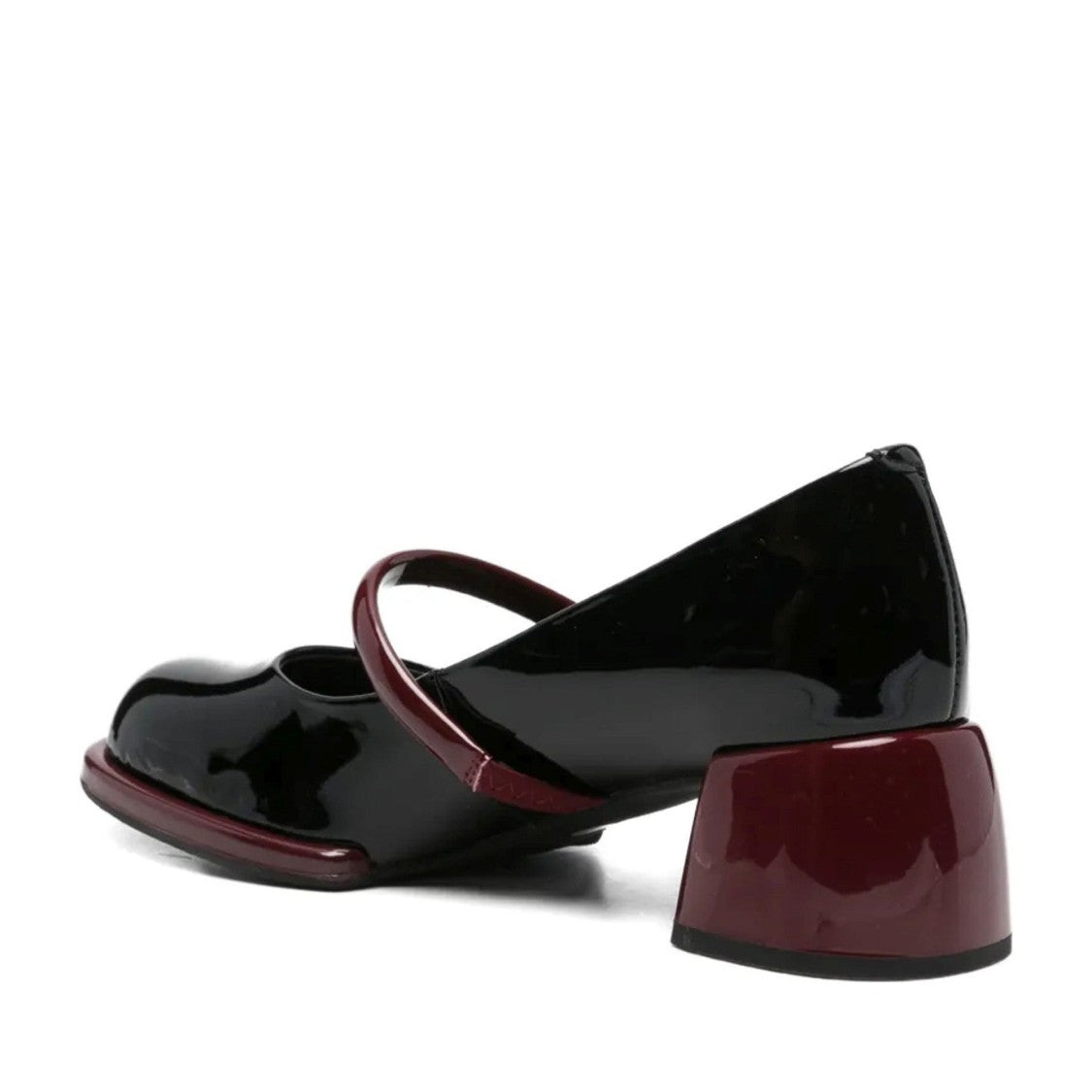 Adrianna Feretti Black Mid-Heel Patent Leather Loafers