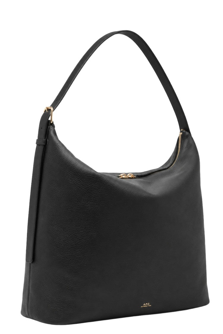 A.P.C. Black Sac Vera Maxi Leather Shoulder Bag