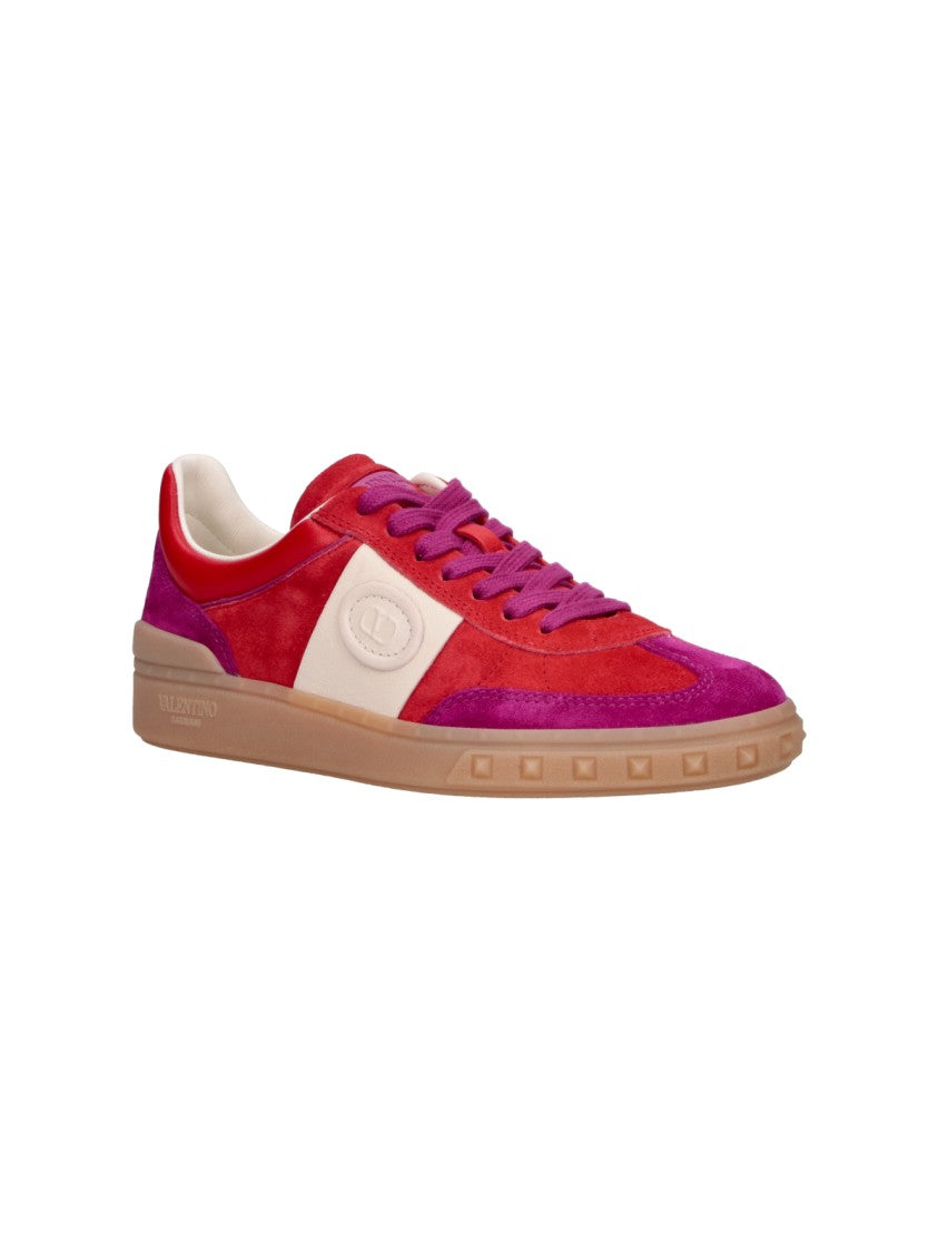 Valentino Garavani Red Upvillage Calfskin Leather Sneakers