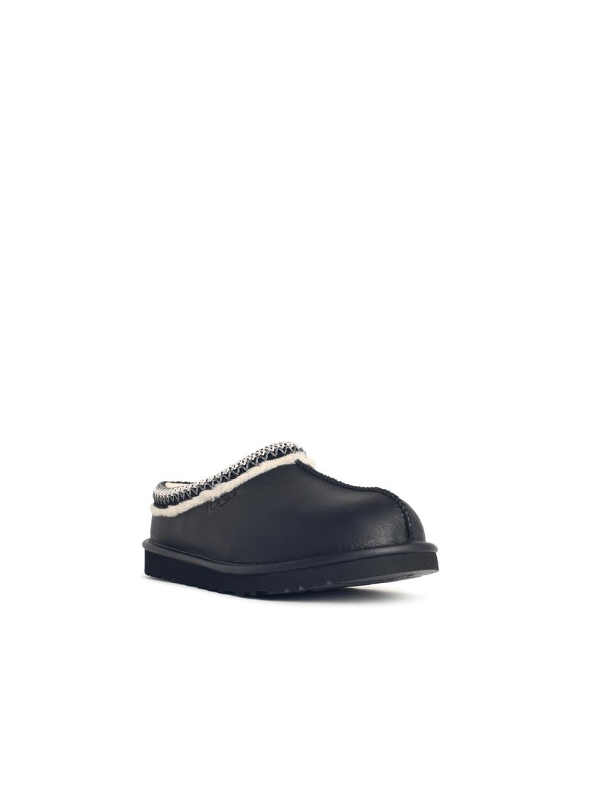 Ugg 'Tasman' Black Leather Slippers