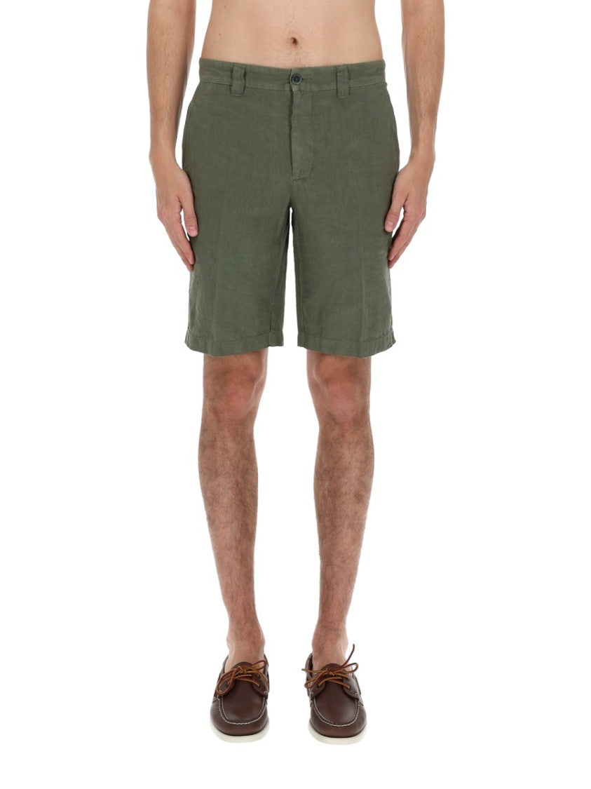 120% Lino Tailored Linen Mid-Length Shorts