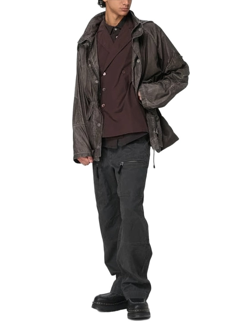 Our Legacy Classic Black Short-Sleeve Shirt With Button-Down Front