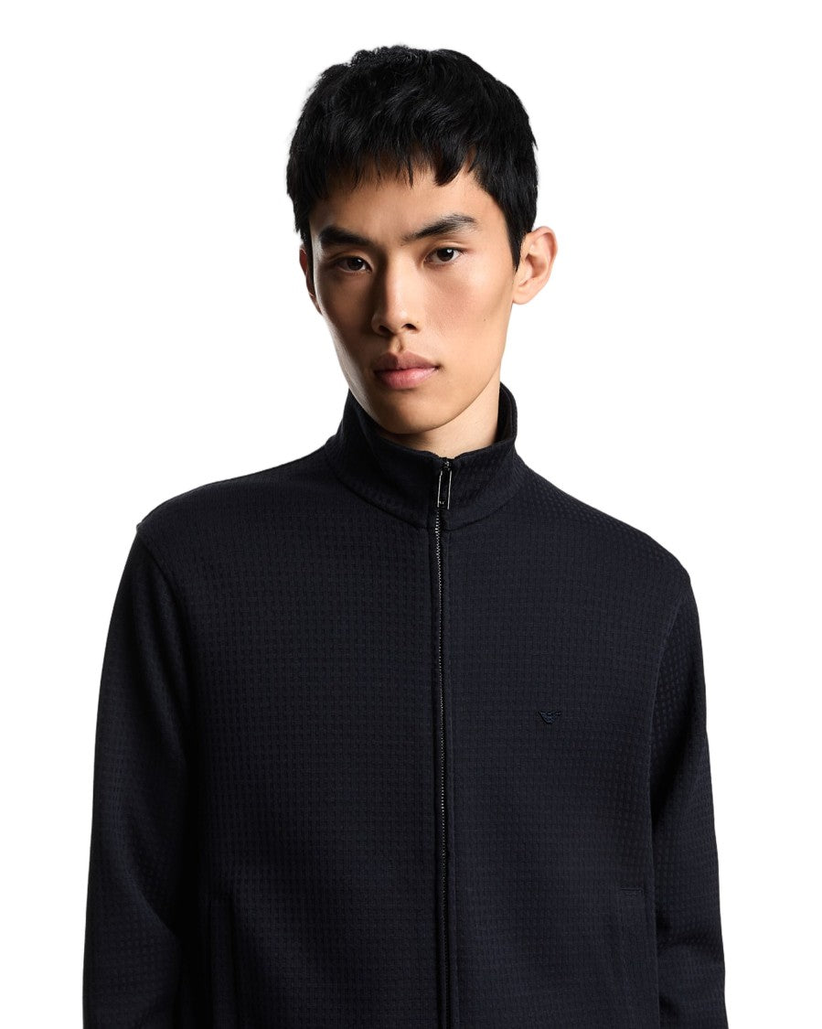 Emporio Armani Jacquard Texture Black Sweatshirt