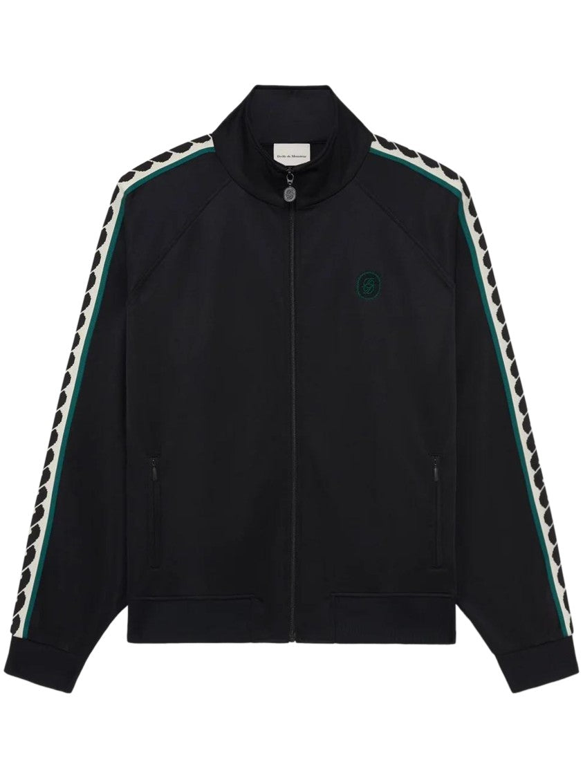 Drôle De Monsieur Zip-Up Jacket With High Collar And Patterned Stripes