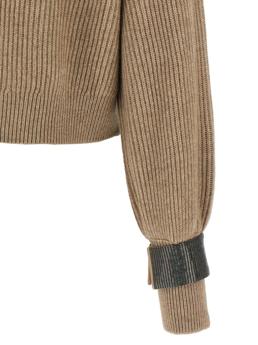 Brunello Cucinelli Monile Crop Cuff Sweater