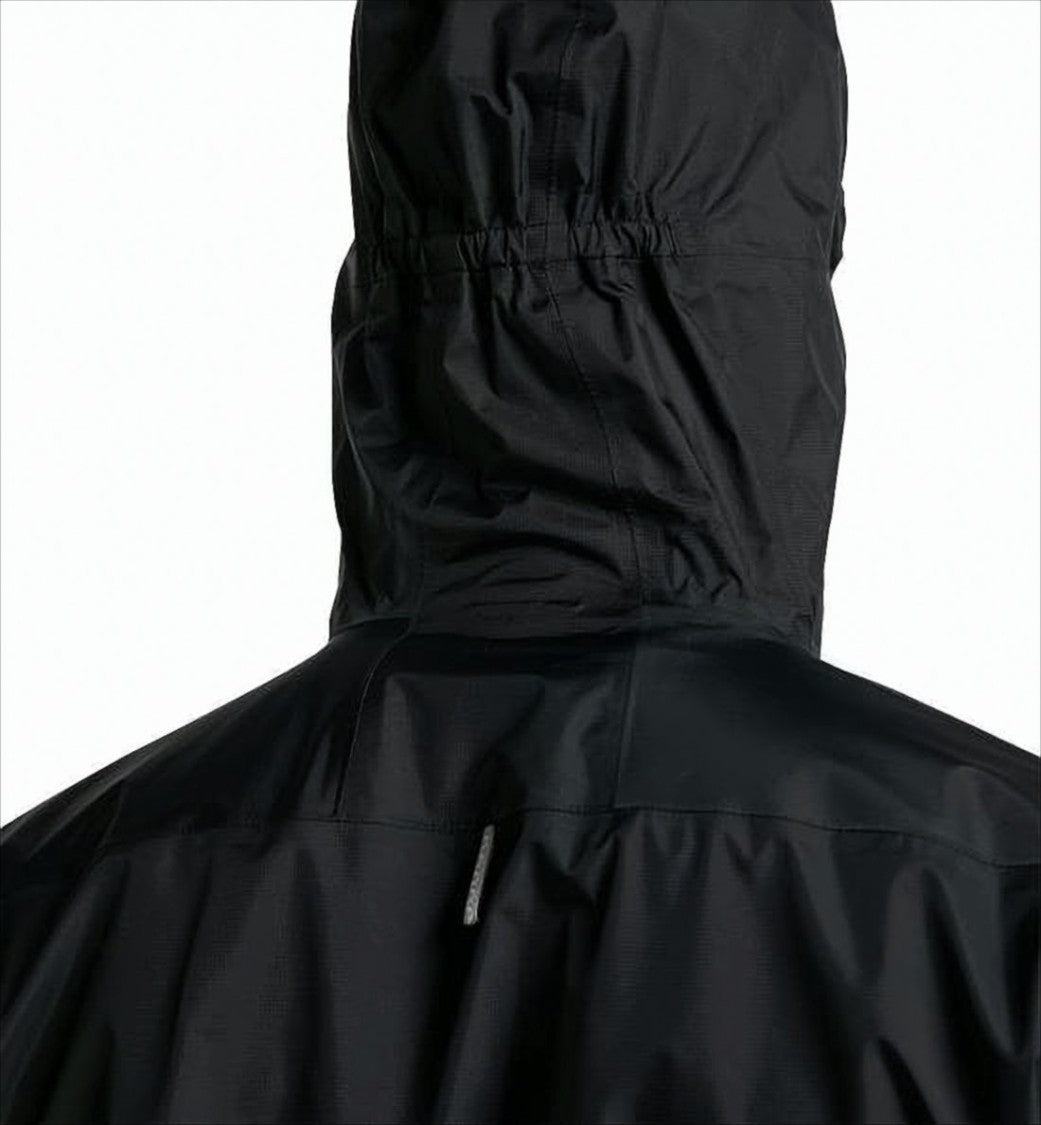 Haglöfs Solid Black Hooded Jacket With Zippered Pockets