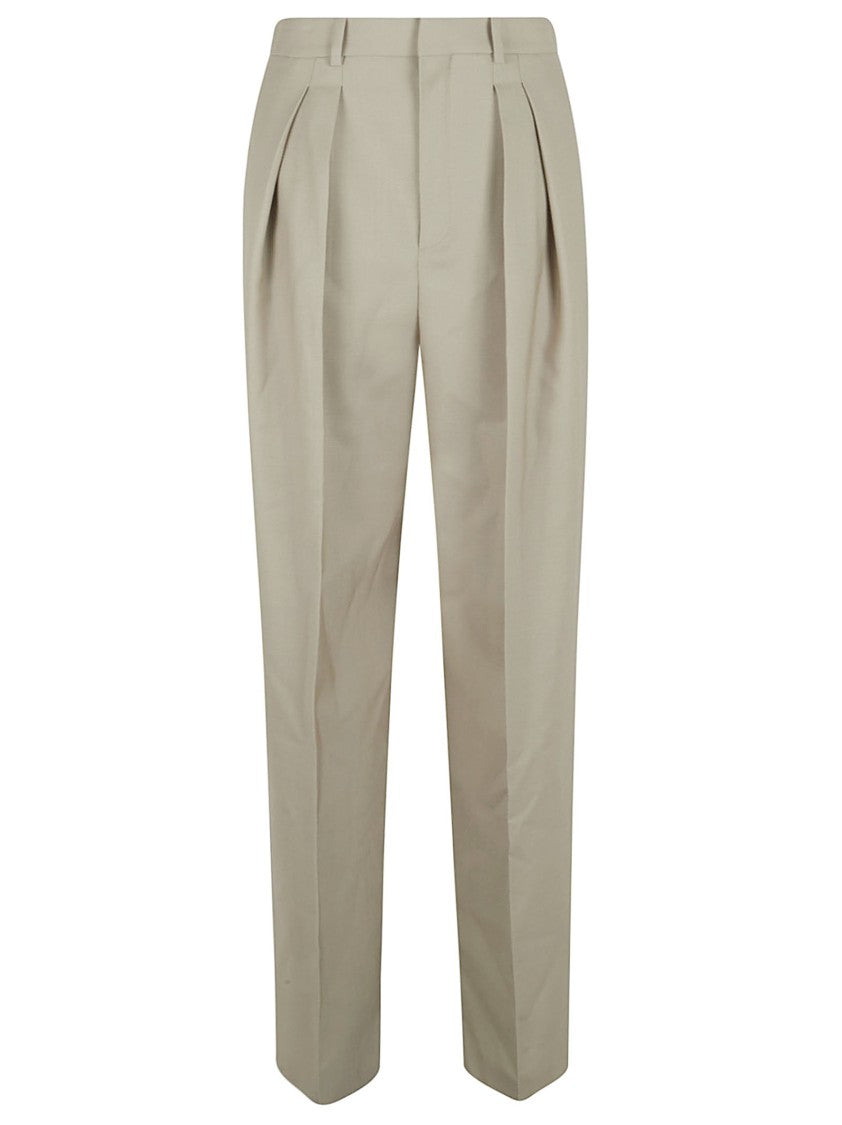 Saint Laurent High-Waisted Tailored Trousers With Pleats And Welt Pockets