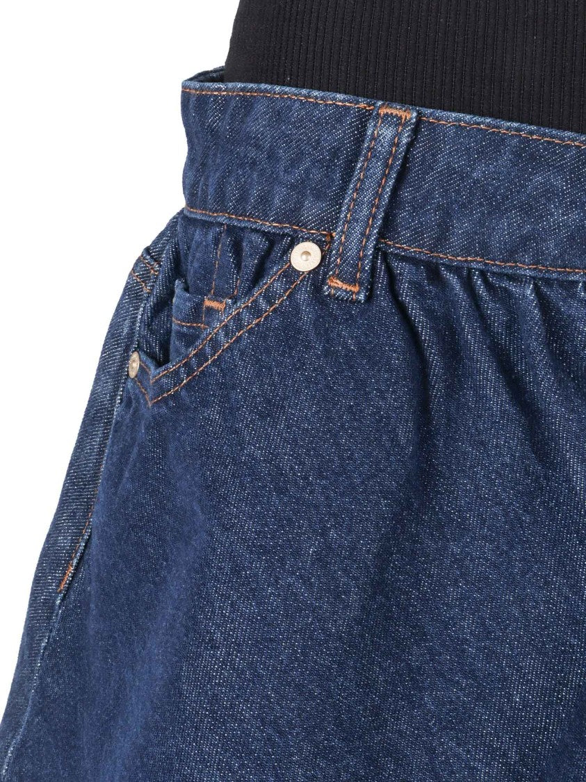 7 For All Mankind Indigo Soul Banded Mini Skirt