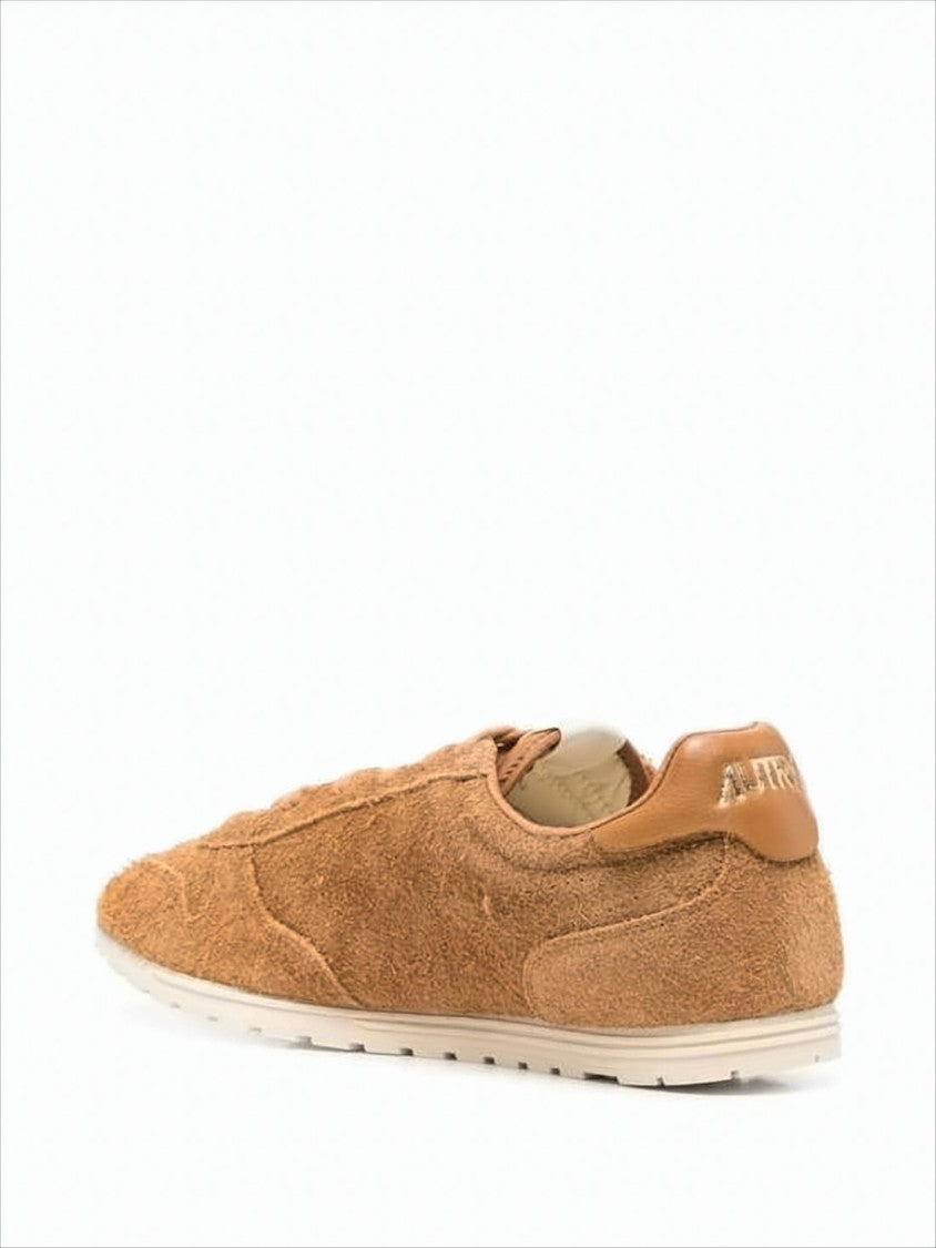 Autry Textured Suede Sneakers With Leather Accents